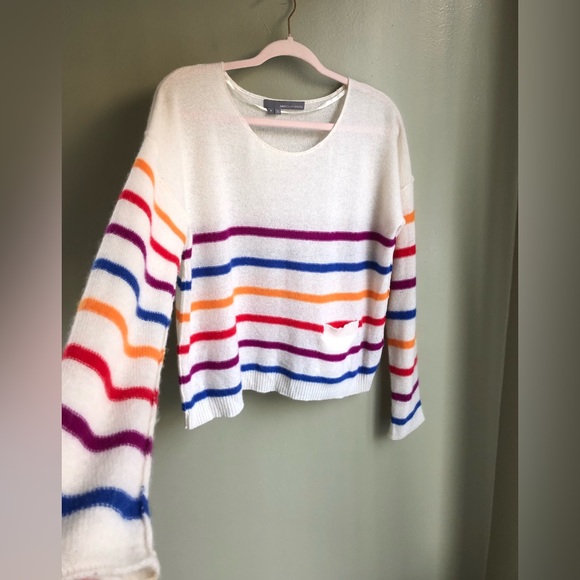 360 Cashmere Stripped Sweater Size: S - Picture 3 of 13